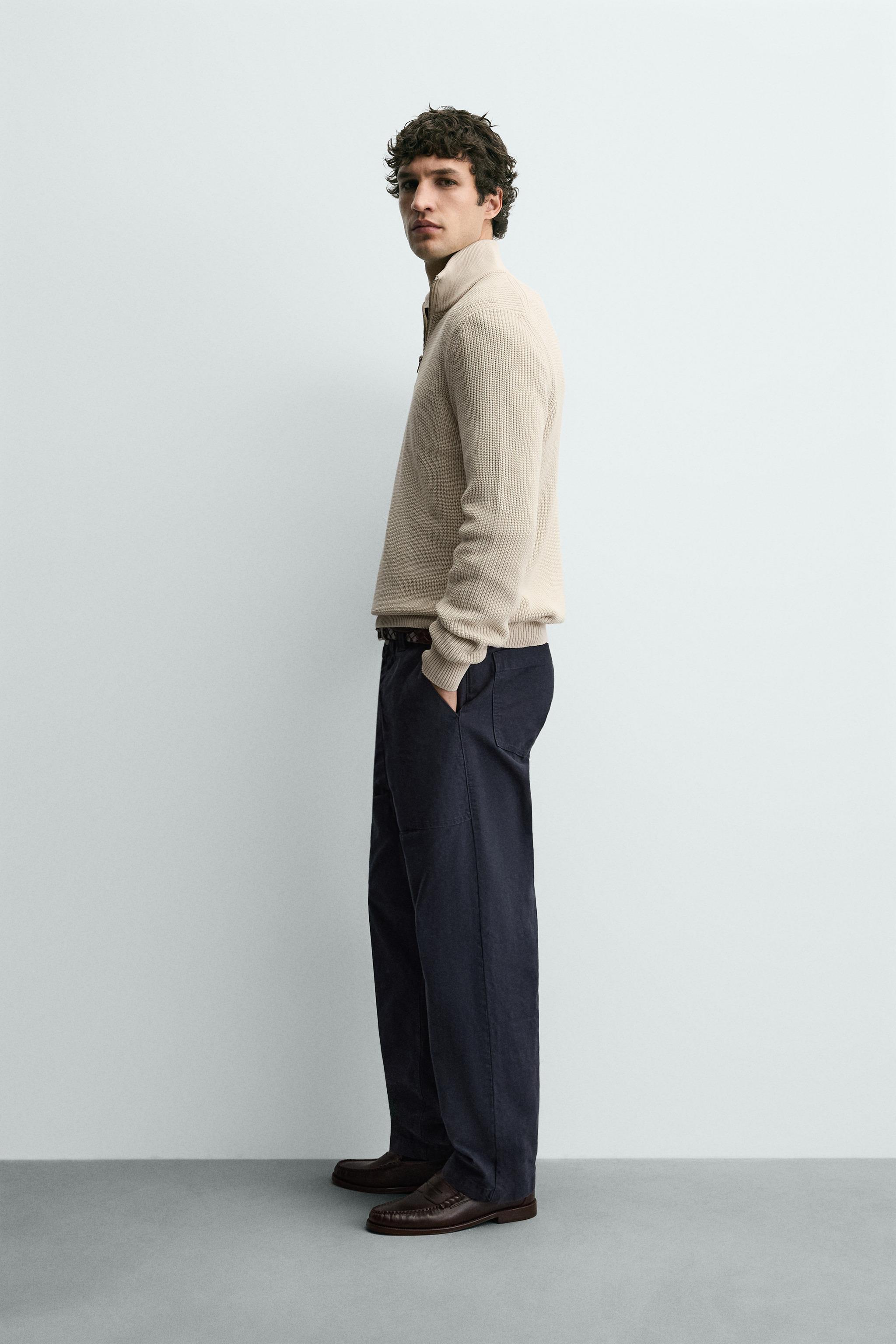 PURL KNIT QUARTER-ZIP JUMPER